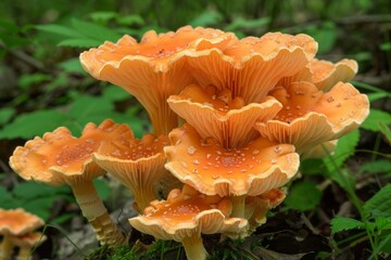 Poster - Orange Mushrooms in Forest