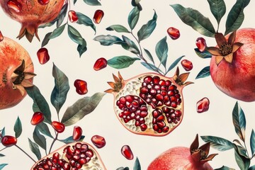 Sticker - Pomegranate Fruit Pattern