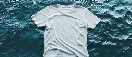 Wall Mural - Mockup of a white t shirt with space for content insertion in the image. with copy space image. Place for adding text or design