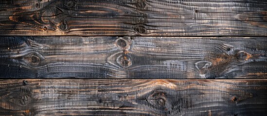 Fototapete - Old weathered wooden board providing a dark wood texture with a natural pattern for a copy space image
