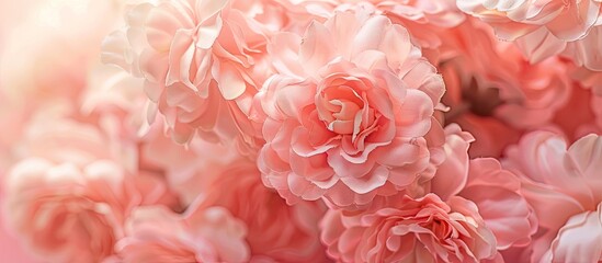 Fototapete - Soft pink artificial flower with color filter for a background with copy space image