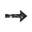 © JR-50 - Grunge textured black right arrow isolated on white background. Perfect for design elements, navigation, and directional signage.