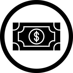 Poster - Banknote Glyph Black Icon