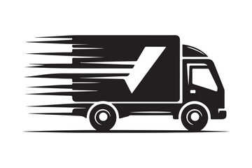 Delivery Truck Silhouette Vector Design