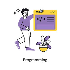 Wall Mural - programming vector flat design illustration. symbol on white background eps 10 file