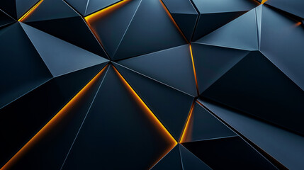 Wall Mural - a black and orange abstract design with sharp angles and triangles. bold and striking, with the oran