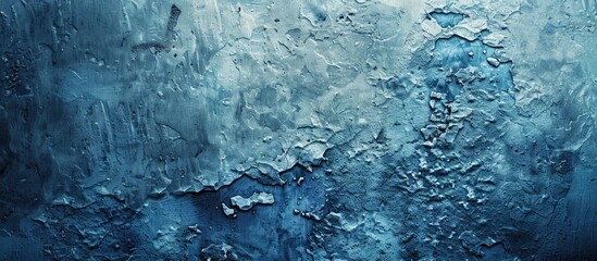 Poster - Background texture of a cement wall in shades of soft blue and dark blue suitable for a copy space image