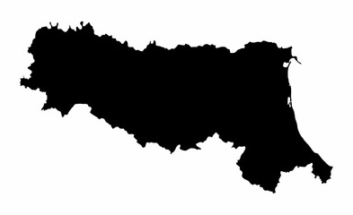 Wall Mural - Emilia-Romagna silhouette map