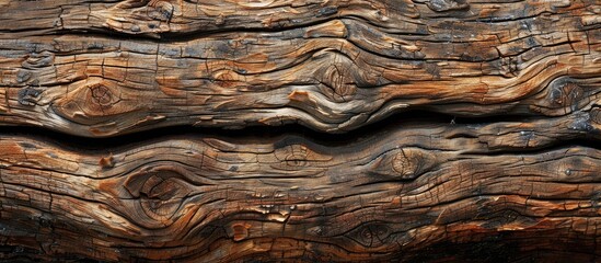 Fototapete - Nature colored old knotted wood surface for a rustic copy space image