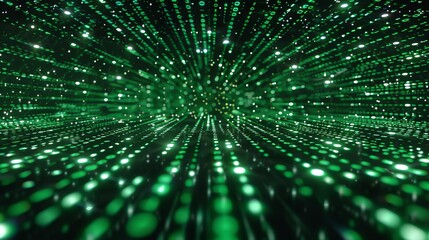 Abstract Digital Matrix Background with Binary Code Numbers, Futuristic Technology Concept