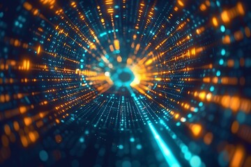 Wall Mural - Light Speed Universe: Futuristic Digital Art. the sensation of traveling at light speed, with streaks of red and blue lights 
