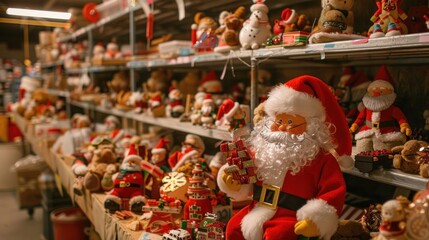 Wall Mural - Peek behind the scenes of Santa's bustling workshop, where toys are crafted with care for children around the world. 