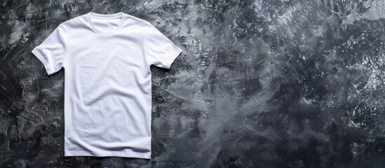 Wall Mural - Mockup of a white t shirt with space for content insertion in the image. with copy space image. Place for adding text or design