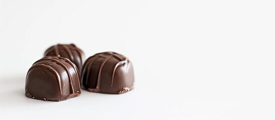 Aufkleber - Two chocolate candies on a white background with room for text or images. with copy space image. Place for adding text or design