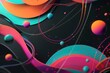 © aimodels24 - Abstract 3D Rendering with Colorful Spheres and Fluid Waves on Dark Background
