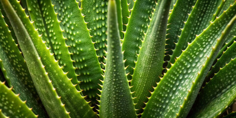 Closeup photo of aloe vera leaves