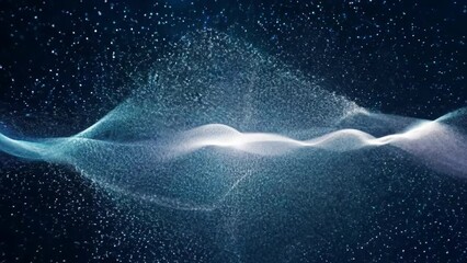 Wall Mural - blue abstract technology data wavy lines