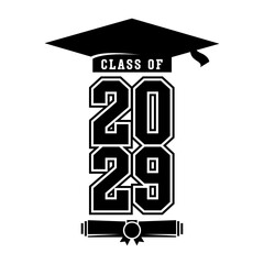 Wall Mural - Class of 2029 design, College t-shirt design printable text vector	