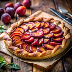 Wall Mural - homemade plum  galette