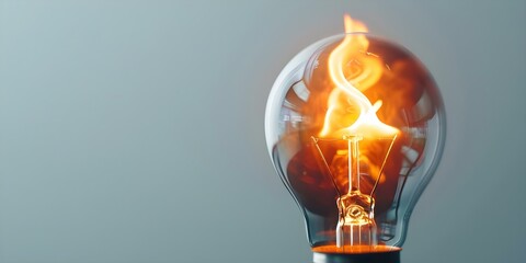 Wall Mural - enigmatic light bulb symbolizes creativity passion and innovation with vibrant fiery swirl. concept 