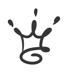 Wall Mural - Doodle king queen crown. Hand drawn logo black set. Vector kingdom sketch concept.