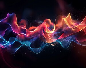 Wall Mural - Visualization of sound waves that turn into colored spirals