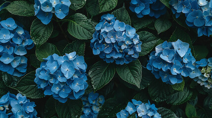 The location of hydrangea blossoms