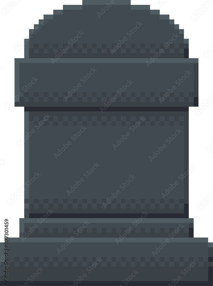 Tombstone pixel art retro video game object. 8-bit blank headstone ...