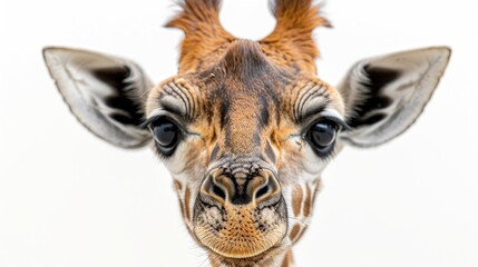 Canvas Print - Close-Up Portrait of a Curious Giraffe