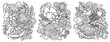 © balabolka - Tahiti cartoon vector doodle designs set.