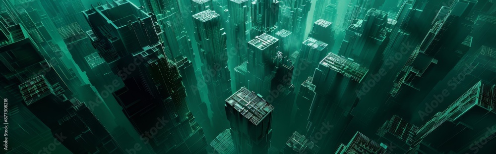 SF hexagon design abstract metallic landscape. Futuristic technology ...