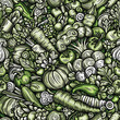 © balabolka - Vegetables cartoon vector doodle seamless pattern