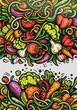 © balabolka - Cartoon vector doodle Vegetables banner background