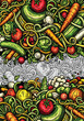 © balabolka - Cartoon vector doodle Vegetables banner background
