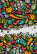 © balabolka - Cartoon vector doodle Vegetables banner background
