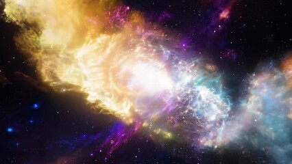 Wall Mural - experience a mesmerizing supernova explosion in vivid colors, revealing intricate cosmic dust and ga