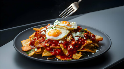 Wall Mural - Chilaquiles with a Kick Spicy and Satisfying