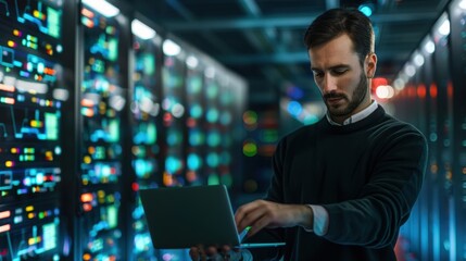 the engineer in server room