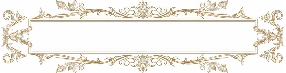 Wall Mural - Floral horizontal elements, corners, borders, and frame set in gold