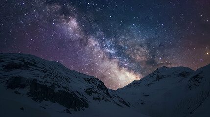 Wall Mural - The sky is filled with stars and the moon is shining brightly