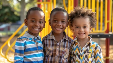 Canvas Print - Three Children at Playground