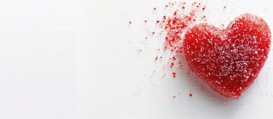 Wall Mural - valentine heart made from sugar isolated on a white background with copy space image for text integr