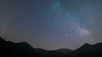 Wall Mural - the sky is dark and the stars are shining brightly