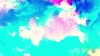 Leinwandbilder - Seamless abstract psychedelic wavy background for loop playback. 4k video. Cloudy nebula background. Natural retro colors.