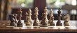© Ilgun - A vintage chess set is all set for a game with a copy space image