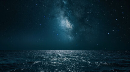 Wall Mural - a calm ocean with a bright moon reflecting on the water