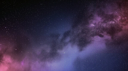 Wall Mural - a beautiful night sky with a purple and blue galaxy