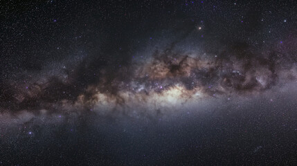 The sky is filled with stars and the Milky Way