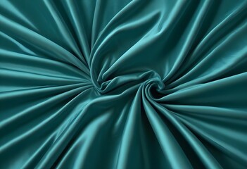 Wall Mural - Blue turquaise satin velvet wavy drapery texture sample background	