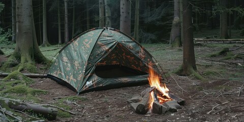 Canvas Print - Camping in the woods